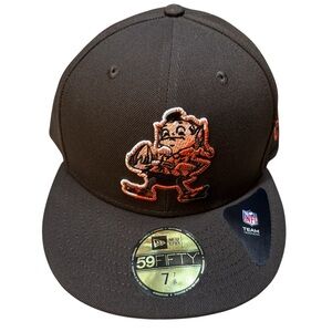 New Era Men's Brown Cleveland Browns Color Dim 59FIFTY Fitted Hat Size 7 7/8 NWT